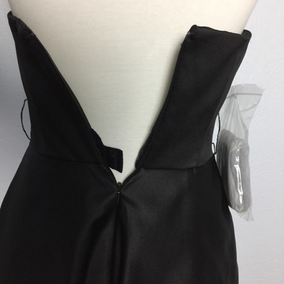 White by Vera Wang Satin & Matte Crepe Peplum Dress with Satin Sash - Picture 6 of 8